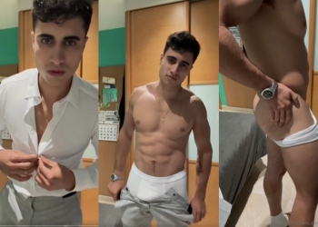 Edgiriland strips and shows off his ass