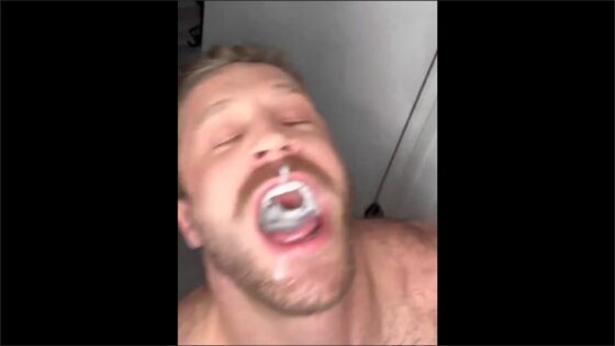 Blond bear swallows a load