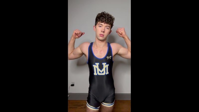 Showing off my wrestling singlet and jockstrap – Christopher Walsh (chriswthestar)