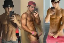 DrJohnD shows off his rock hard cock in the mirror