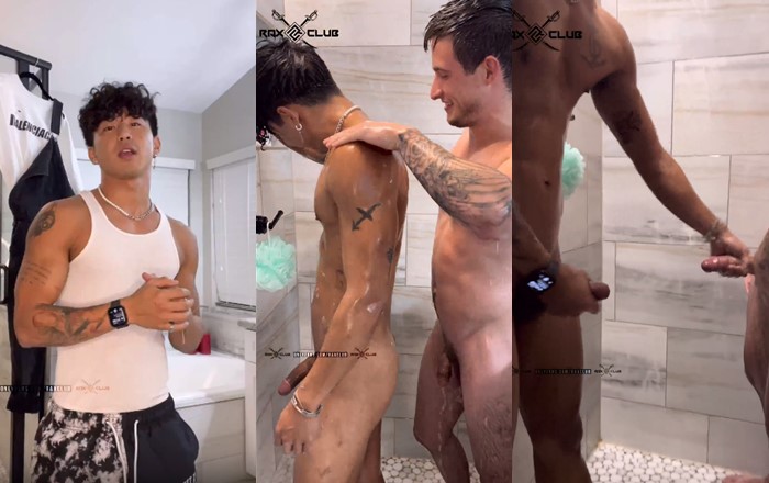 Raxclub – jerking together and kissing in the shower