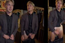 Young drunk tiktoker shows off his cock on the street