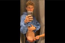 Hhugokyoto gets a handjob in a shop