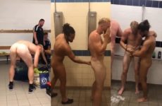 Fooling around in the locker room