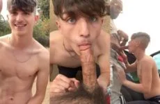 Twink rides a cock in the back of the car