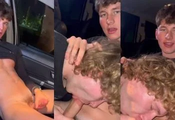 Connor4woods – twink blowjob in the back of the car