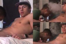 College guy vapes while getting a blowjob