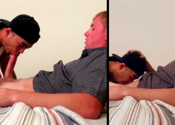 Young guy gets sucked by another guy for the first time