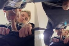 A blowjob in the public toilets