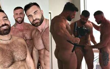 ApolloN31, HugeAjax, and TheGayGaston jerk together with toys ApolloN31, HugeAjax, and TheGayGaston jerk together with toys