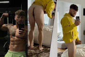 Bhizzi shows off his ass while he jerks off