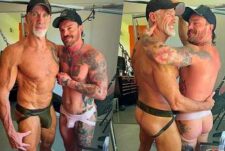 Callum Colbey and Dallas Steele fuck on a swing