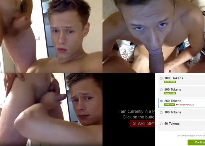 Blonde euro twink sucks cock