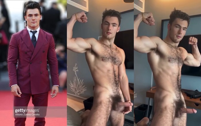 Levi Conely shows off his hairy body