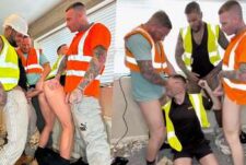 Big Harry, Billy Essex, Big Liam and The Scottish Tradie – a suck break on the job