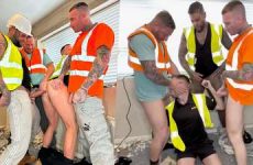 Big Harry, Billy Essex, Big Liam and The Scottish Tradie – a suck break on the job