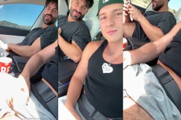 TikToker Tony Lopez (OnlyTonyLopez) and Nicolli Lerikos – fooling around with our cocks on a roadtrip