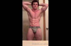 Showing off my muscular body while wearing a jockstrap – Adam Snyder