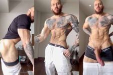 Alejandro Belmont jerks his massive cock