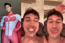 Evan Lamicella eats his load