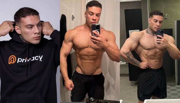 Rafael Marttinz shows off his cock in the mirror