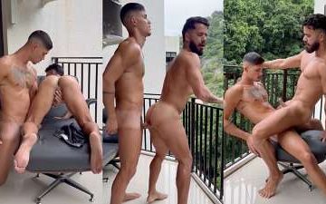 Bruno Lopez and Ronney Rebelle fuck on the balcony – Part 1