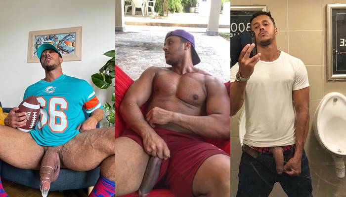 Diego Barros jerks off and shows the pre-cum dripping out of his cock