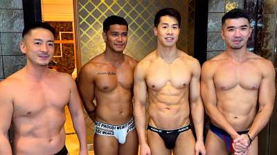 Japanese Hiroya, Taiwanese Daniel Zhang, Filipino Jepoy Drunk_Moreno and Hong Kong KianRaiX group fuck