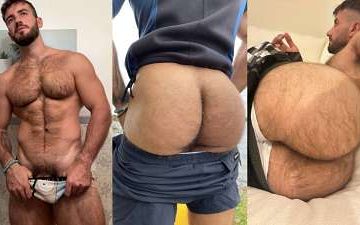 Samvass shows off his hairy body, cock, and ass