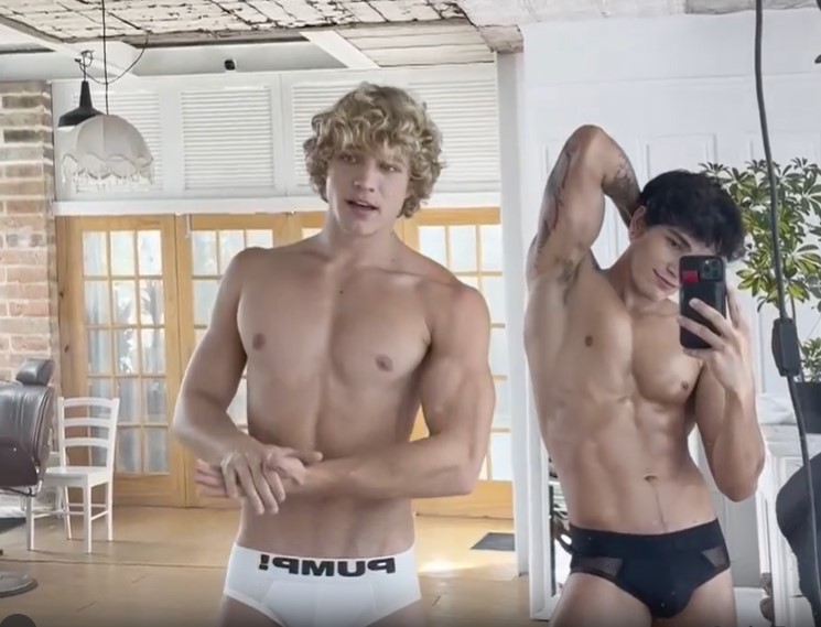Owen Lindberg (sunshinesmile99) and Alejandro Pino (hotalex6) model underwear