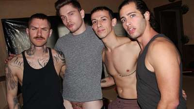 Pool Bottoms – Jay Tee, Zak Bishop, Des Irez and Brett Baker group fuck – PigBottoms