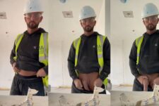 Clip of a construction worker showing off his massive cock