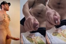 Alejandro Belmont jerks off onto a sandwich and eats it