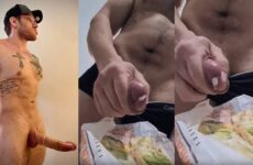 Alejandro Belmont jerks off onto a sandwich and eats it