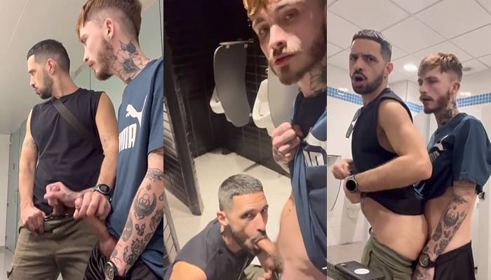 Hariel Dias and Shulxxx fuck in a public bathroom