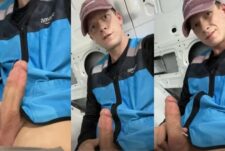 Amazon driver jerks off in the back of his truck