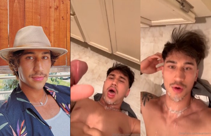 Evan Lamicella gives himself a facial on the bathroom floor