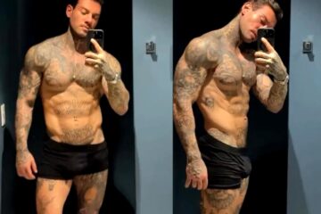 Quick clip of Lucas Lucco showing off his body in the mirror