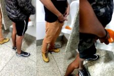 Checking out cocks at the public urinals