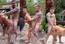 BJ Hammer and Paco Colombiano fuck by the pool