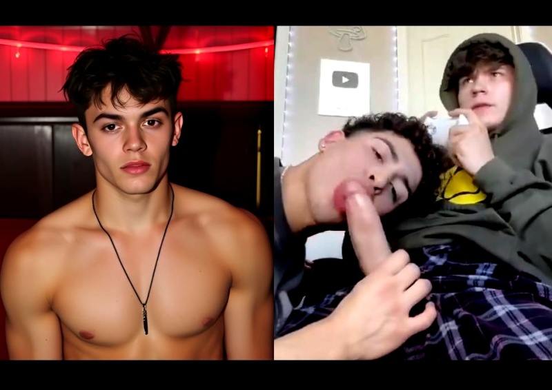 Silas Brooks gets sucked by a twink while gaming before he fucks and creams his hole