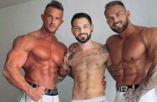 Igor Lucios worshiping straight bodybuilders getting fucked and eating Cum – Apollo Steel, Danny Flex and Igor Lucios