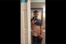 Spitting on my big cock and getting it hard – John (bigboyplay)