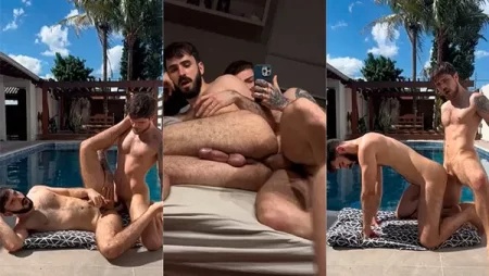 Ivan Dotcom and Felippe Masson fuck by the pool