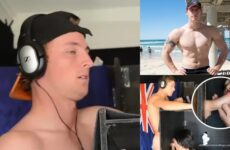 Aussie gets sucked through a gloryhole