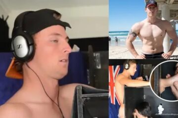 Aussie gets sucked through a gloryhole