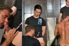 Fitness stud gets sucked in the gym bathroom – with Brute Club and Logan Moore