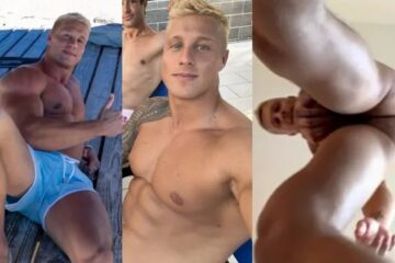 TrentW and friends show off this bodies to the Vegas Strip from the hotel window