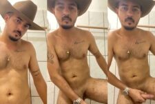 Mexican guy jerks off in the bathroom