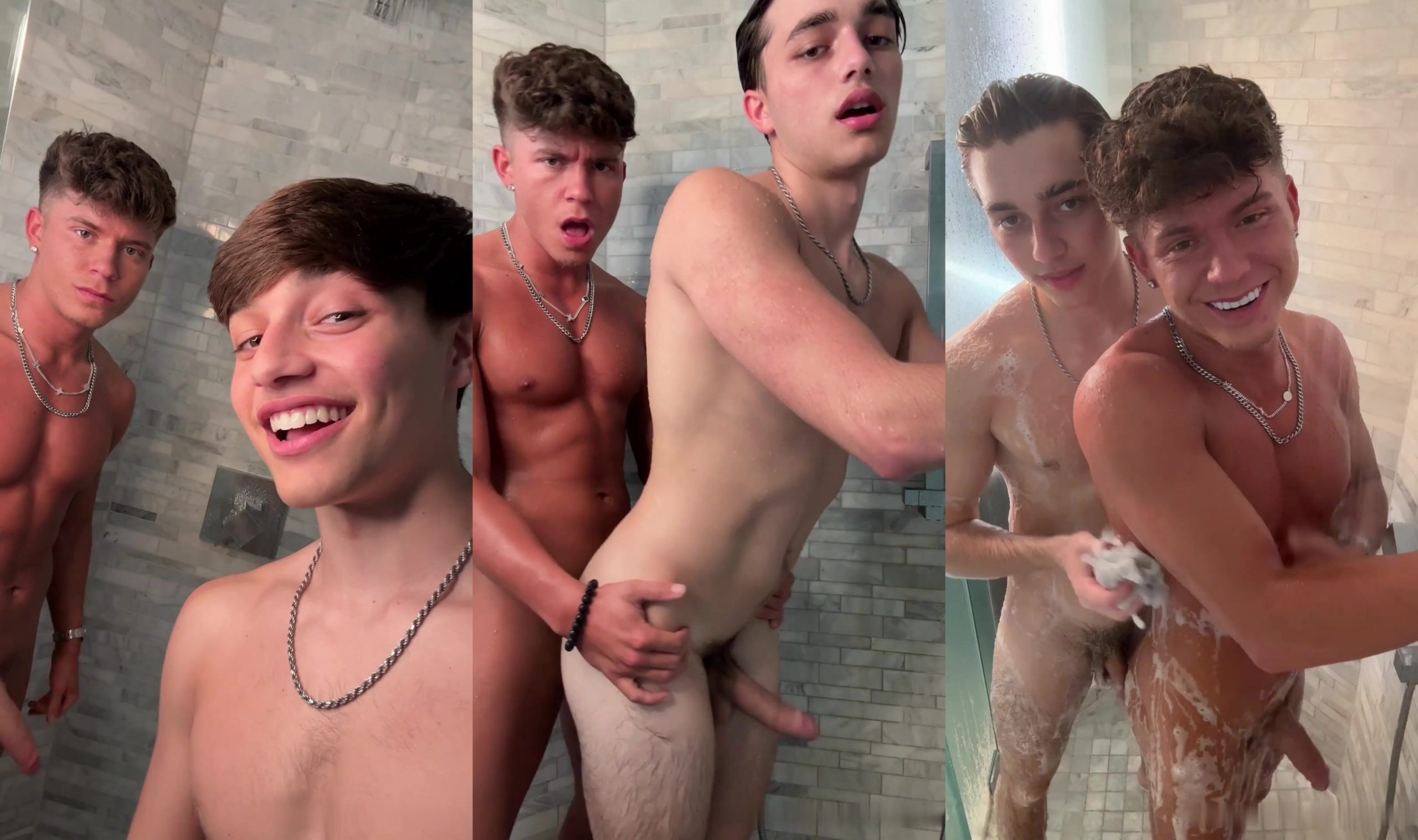 Braden Sherota gets fingered and fucked by Drake Von in the shower